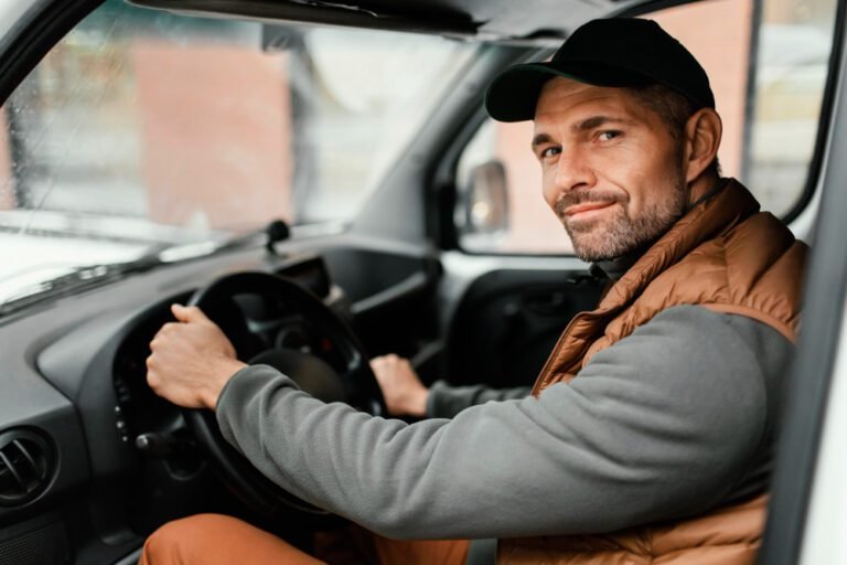 Man Refrigerated Van Driving